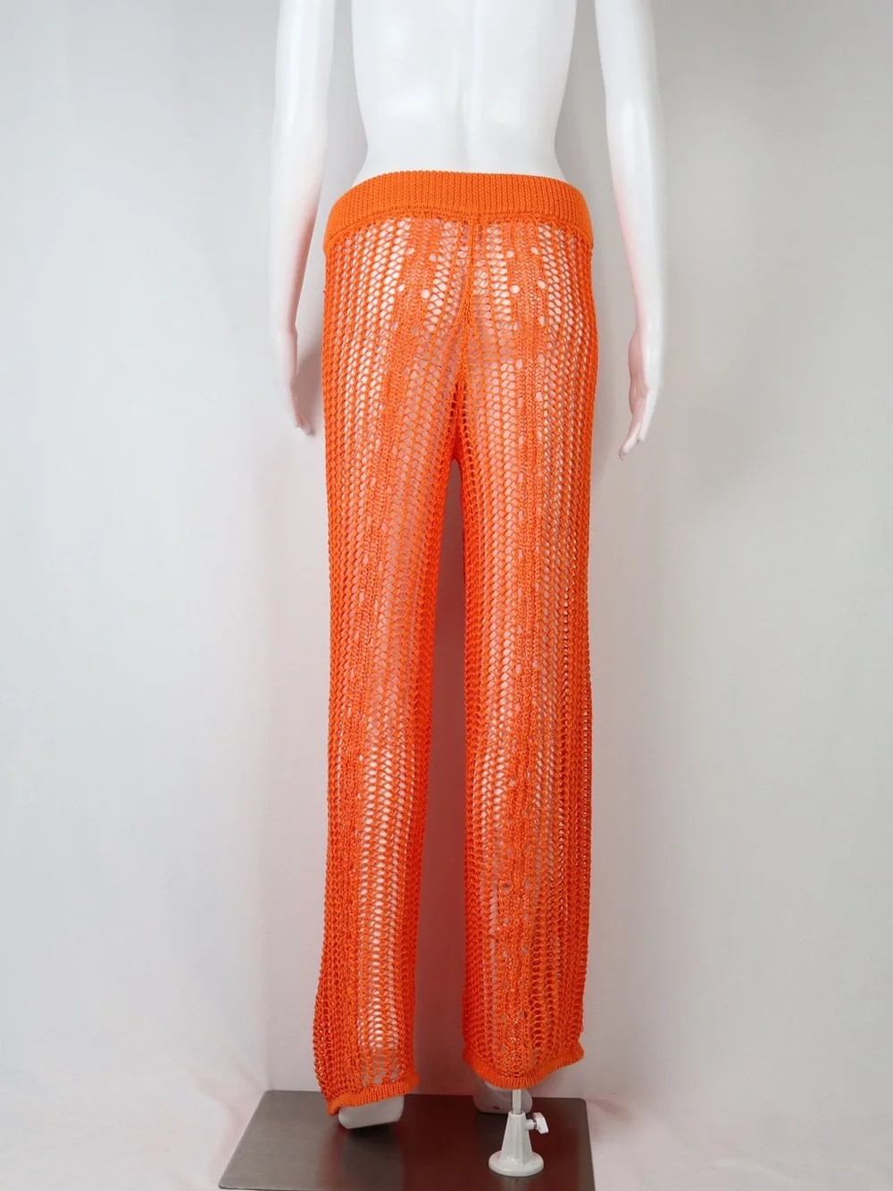 CULT GAIA | Orange Crochet Wide-Leg Cover-Up Pants with Tie Waist | Size
